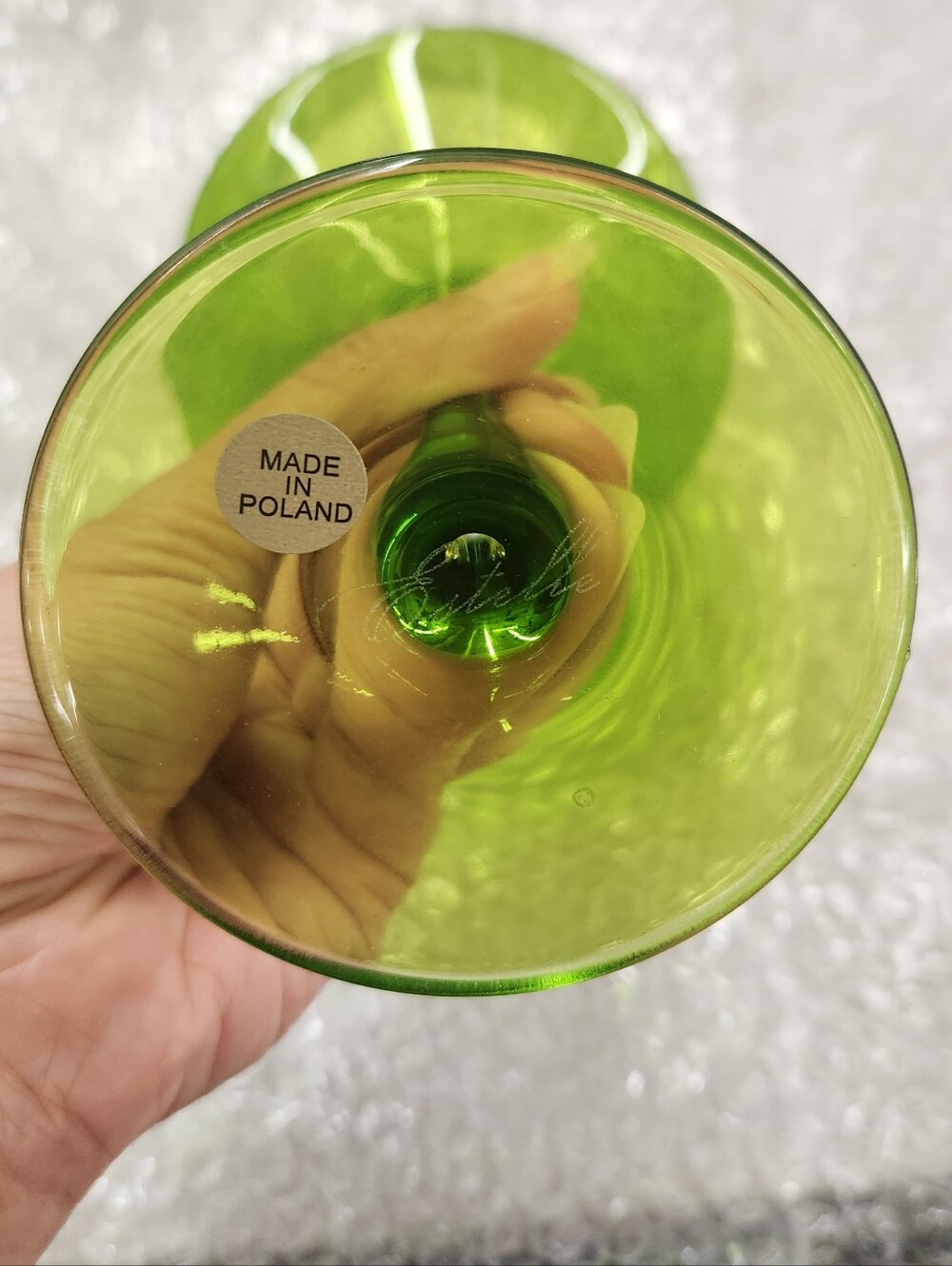 Estelle Colored Glass Wine Stemware Forest Green - Picture 4 of 6